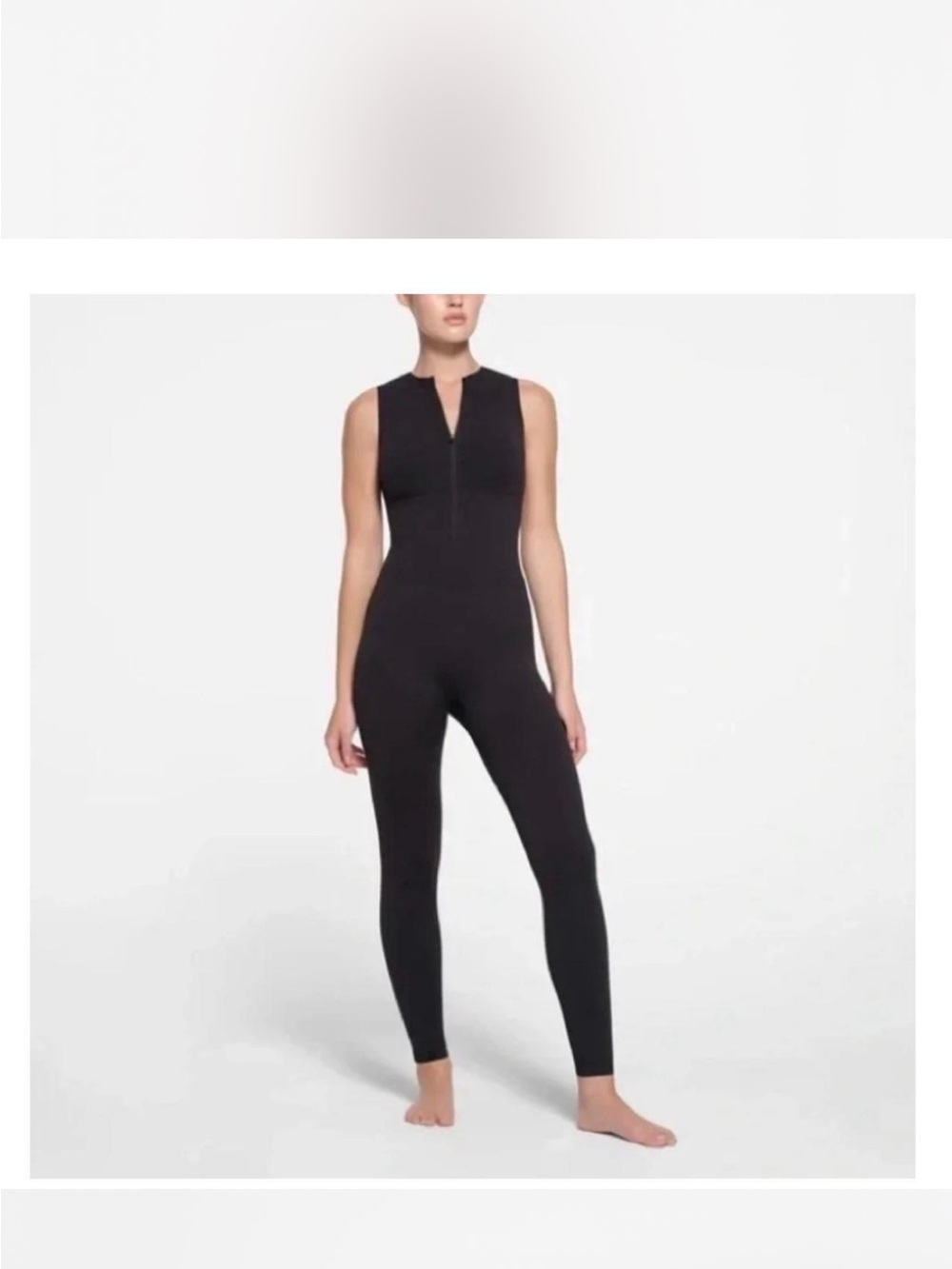Skims zip front Sleeveless Black catsuit  xs